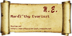 Maróthy Evariszt névjegykártya